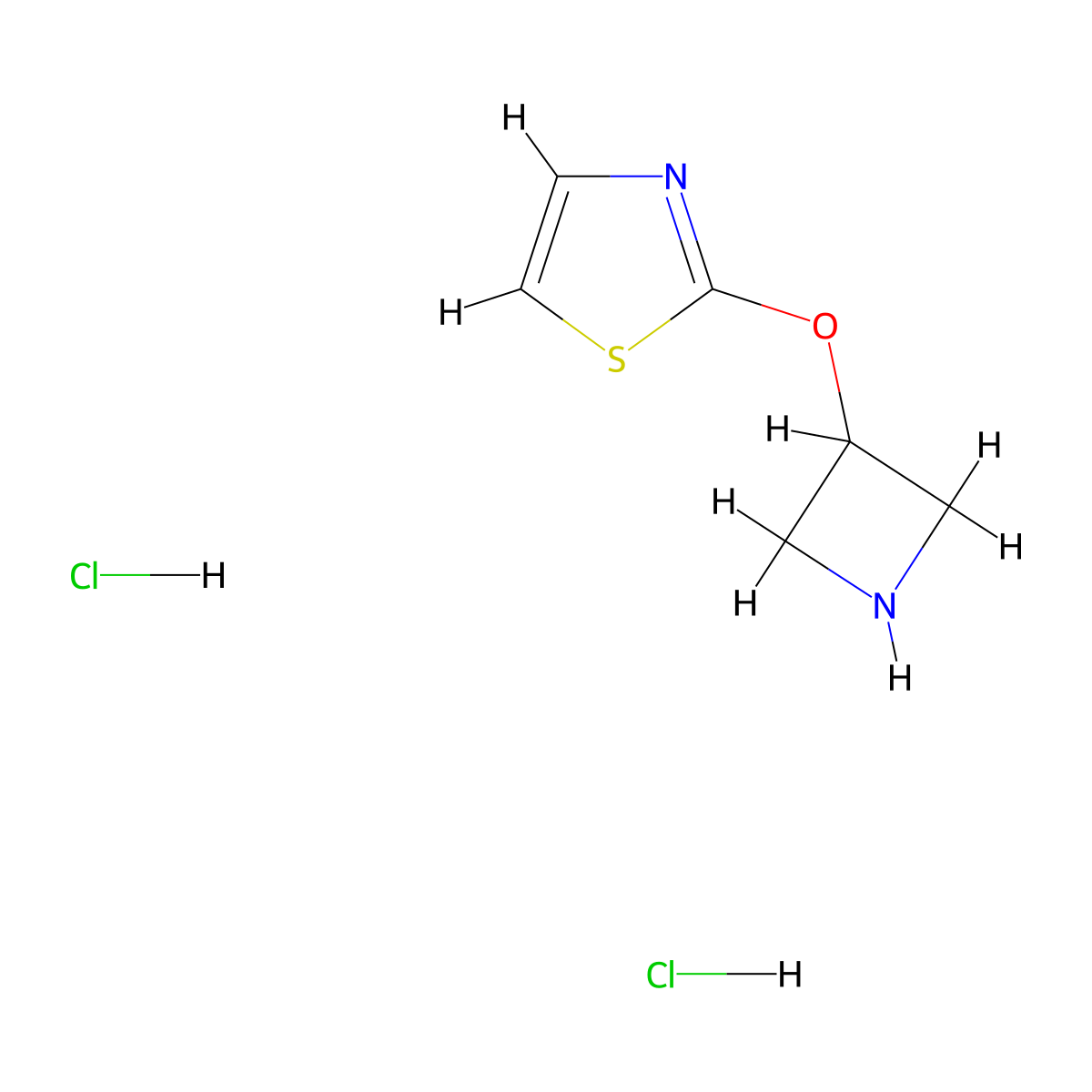 2-(Azetidin-3-yloxy)-1,3-thiazole dihydrochloride molecular structure, CAS 1258650-45-1