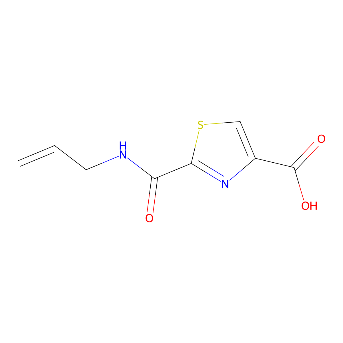 4-Thiazolecarboxylic acid, 2-[(2-propen-1-ylamino)carbonyl]- molecular structure, CAS 1258650-46-2