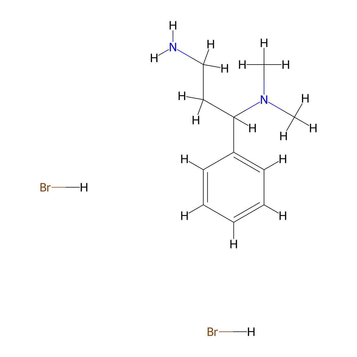 (3-Amino-1-phenylpropyl)dimethylamine dihydrobromide molecular structure, CAS 1258650-48-4