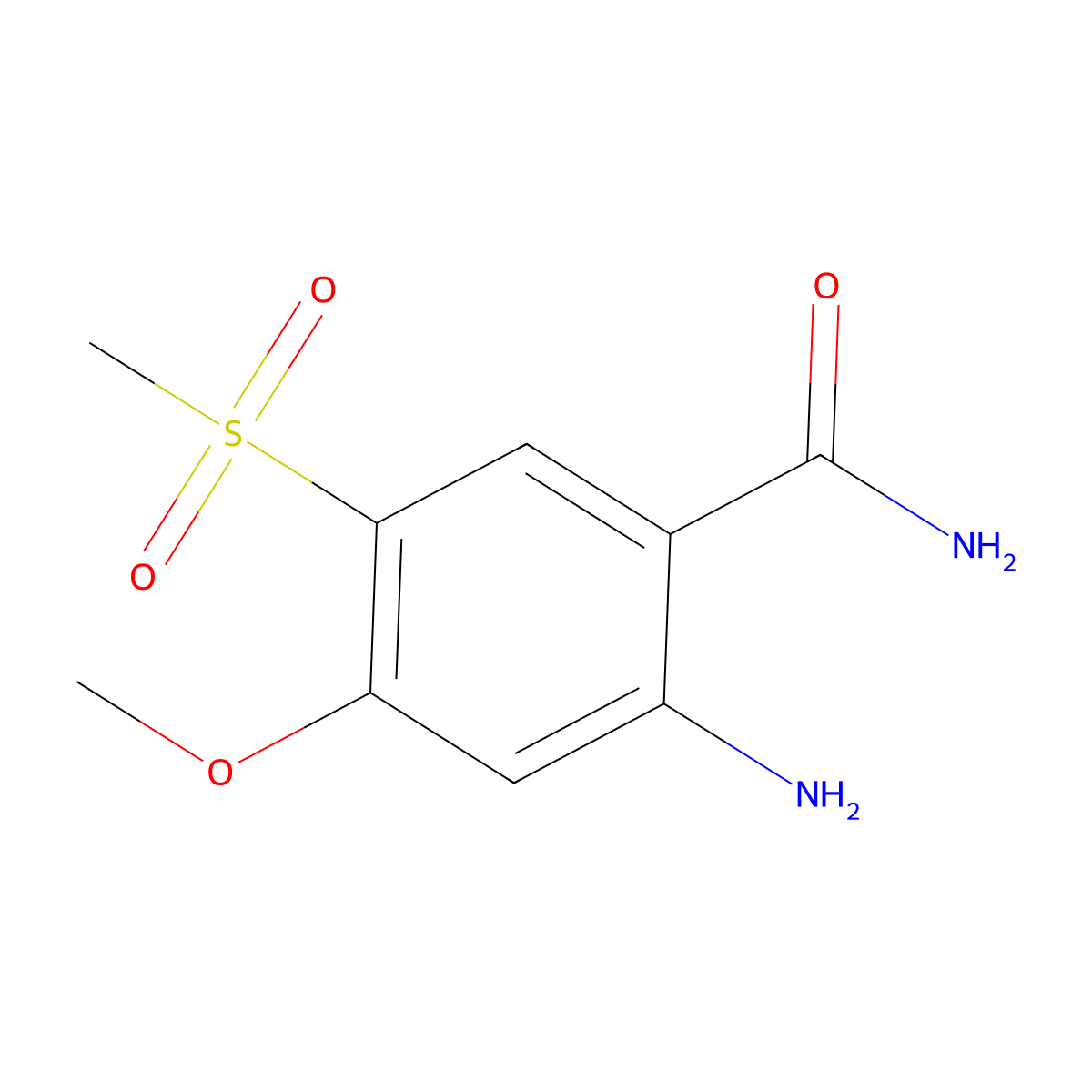 2-Amino-5-methanesulfonyl-4-methoxybenzamide molecular structure, CAS 1258650-53-1