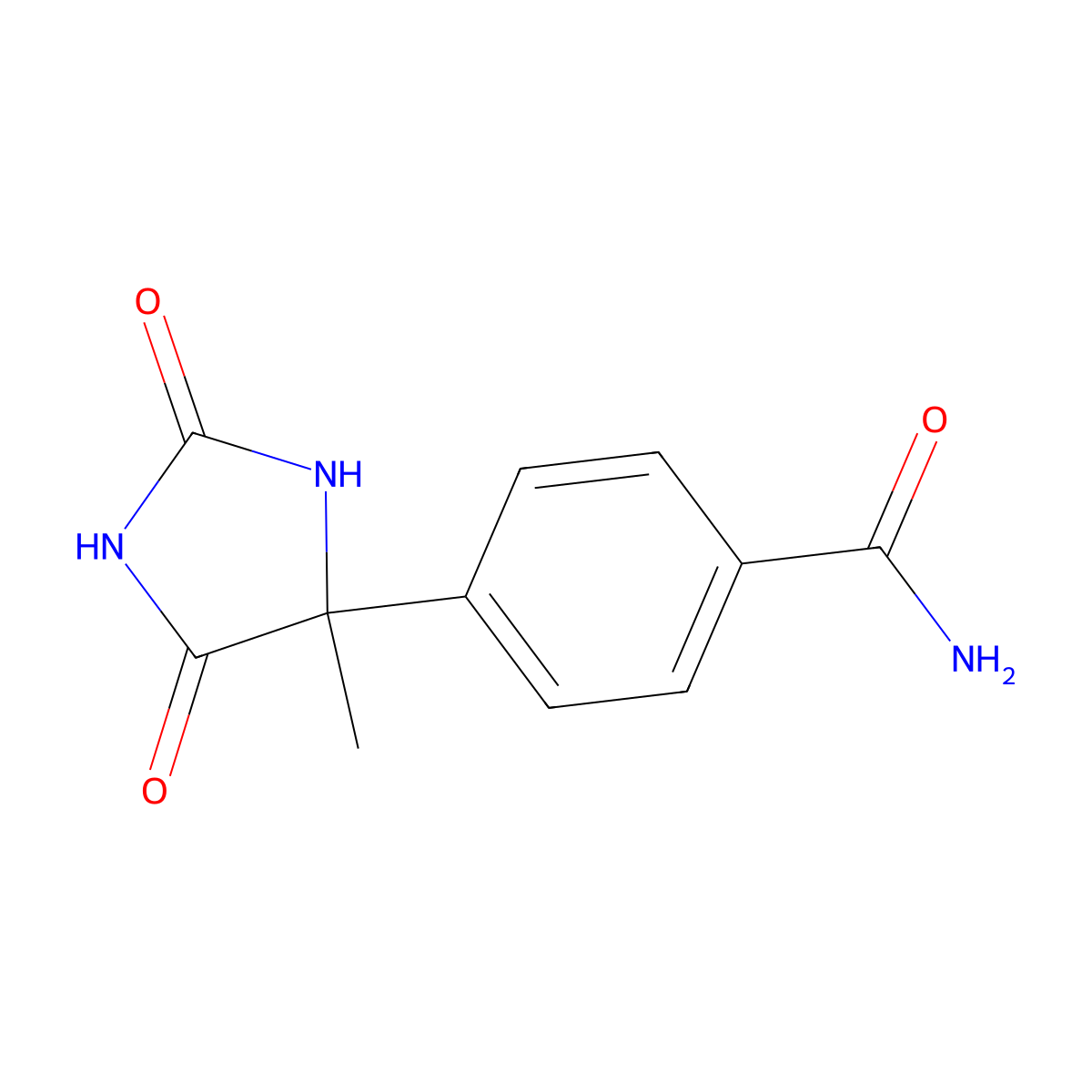 4-(4-Methyl-2,5-dioxoimidazolidin-4-yl)benzamide molecular structure, CAS 1258650-55-3
