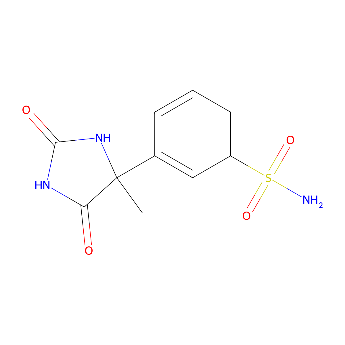 3-(4-Methyl-2,5-dioxoimidazolidin-4-yl)benzene-1-sulfonamide molecular structure, CAS 1258650-59-7