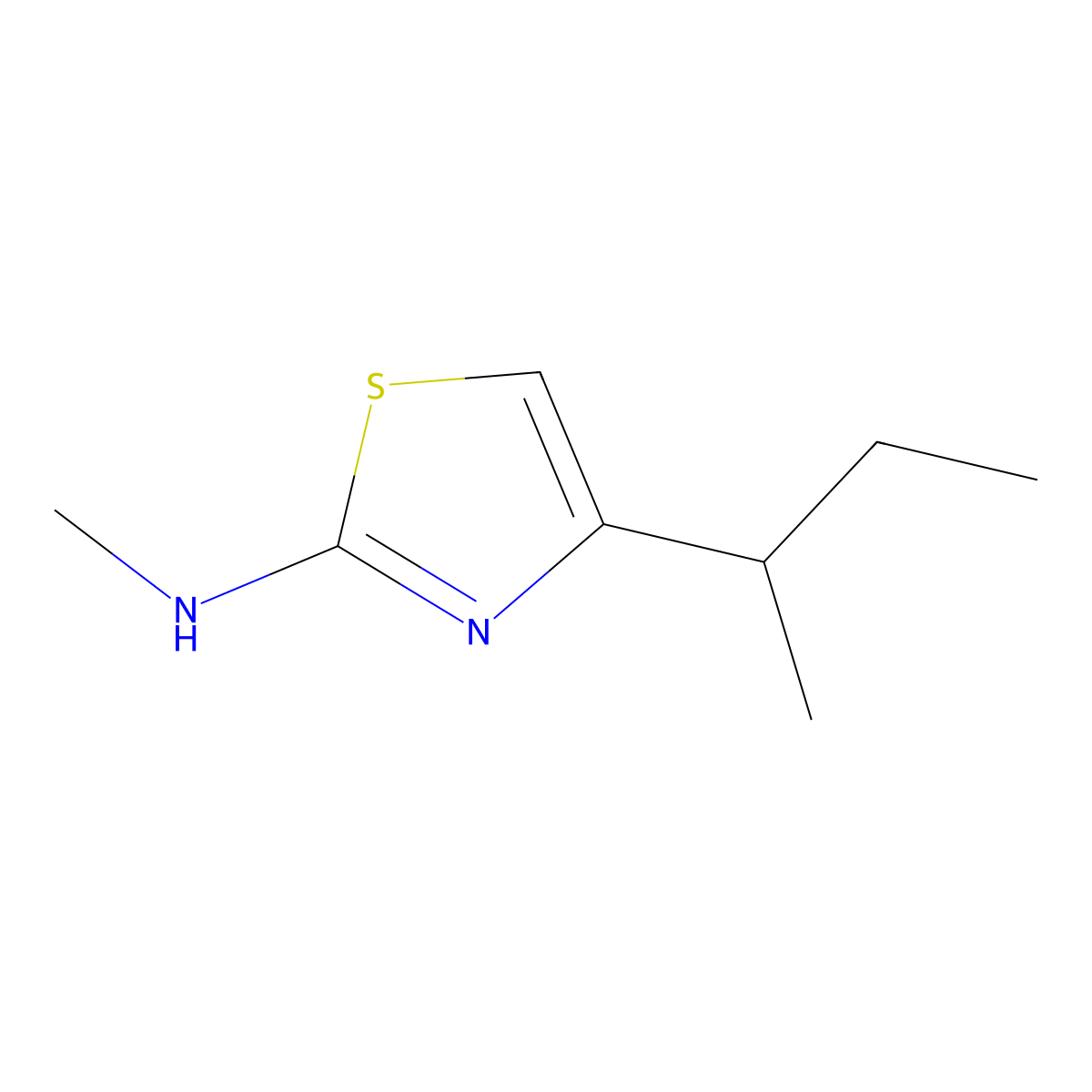 4-(butan-2-yl)-N-methyl-1,3-thiazol-2-amine molecular structure, CAS 1258650-61-1