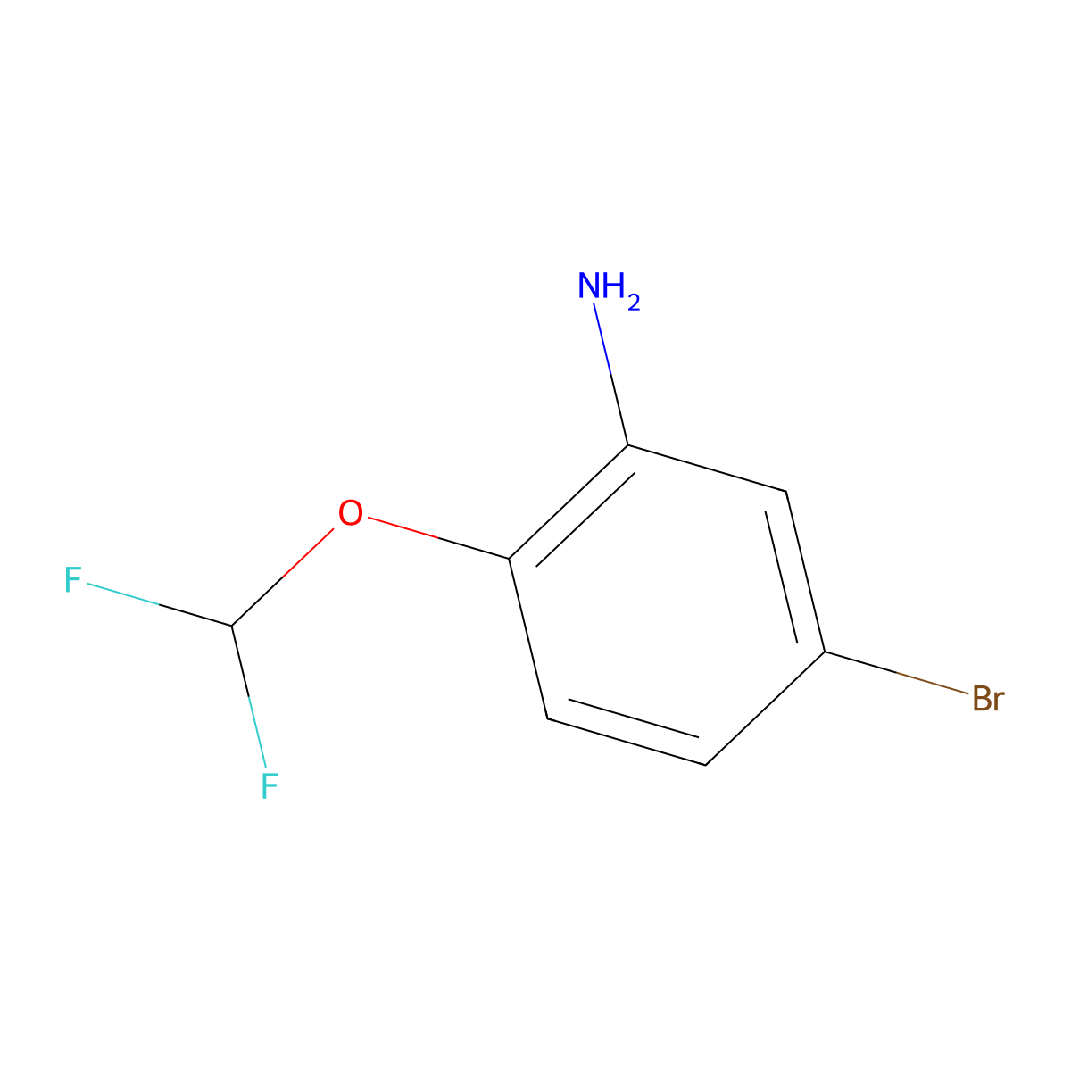 5-Bromo-2-(difluoromethoxy)aniline molecular structure, CAS 1258650-63-3