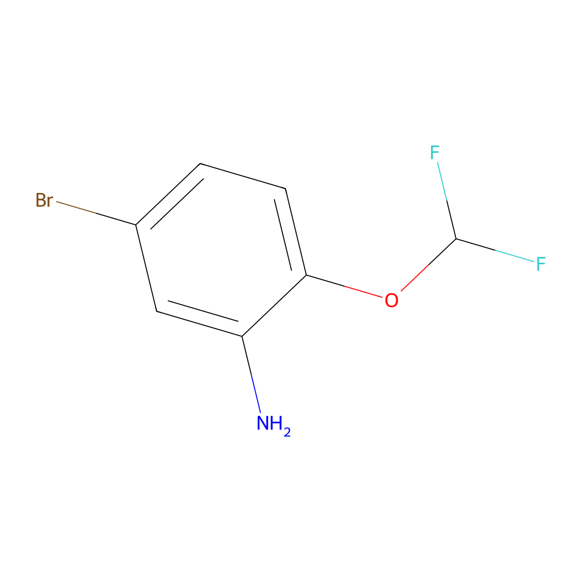 5-Bromo-2-(difluoromethoxy)aniline molecular structure, CAS 1258650-63-3