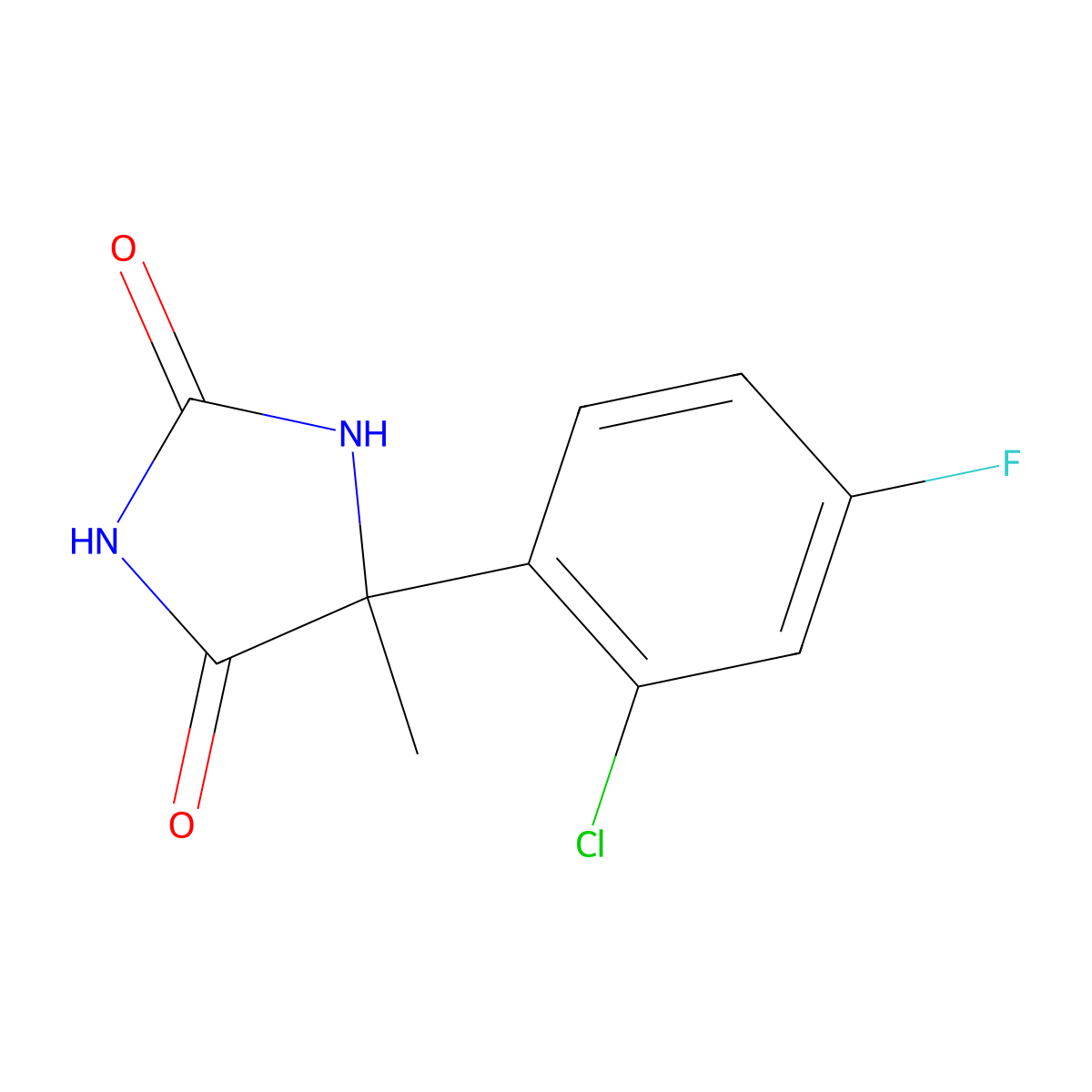 5-(2-Chloro-4-fluorophenyl)-5-methylimidazolidine-2,4-dione molecular structure, CAS 1258650-66-6