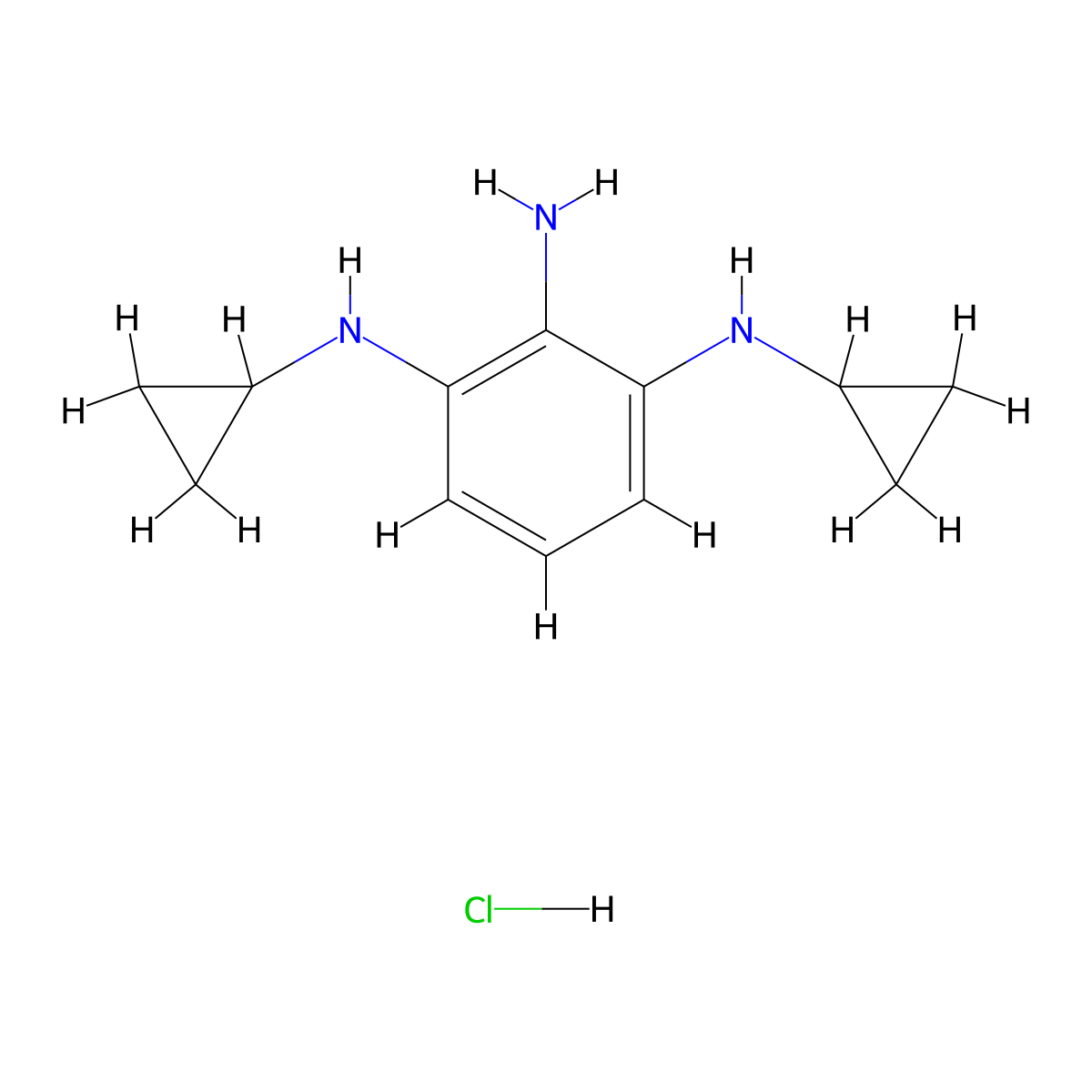 n1,n3-Dicyclopropylbenzene-1,2,3-triamine hydrochloride molecular structure, CAS 1258650-68-8