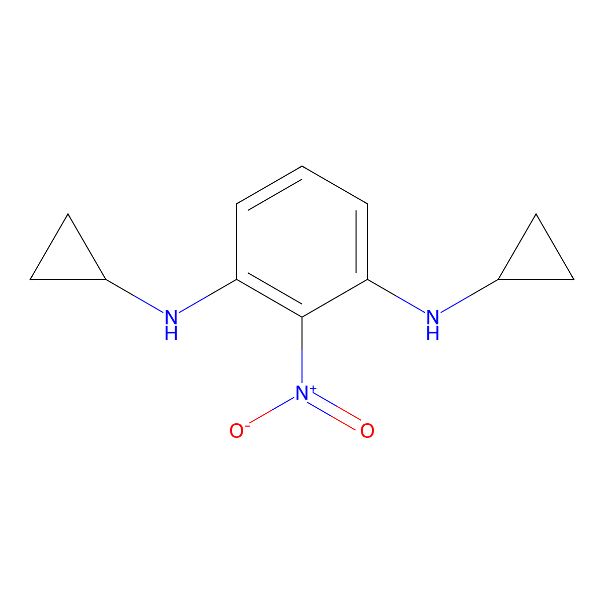 1-N,3-N-dicyclopropyl-2-nitrobenzene-1,3-diamine molecular structure, CAS 1258650-72-4
