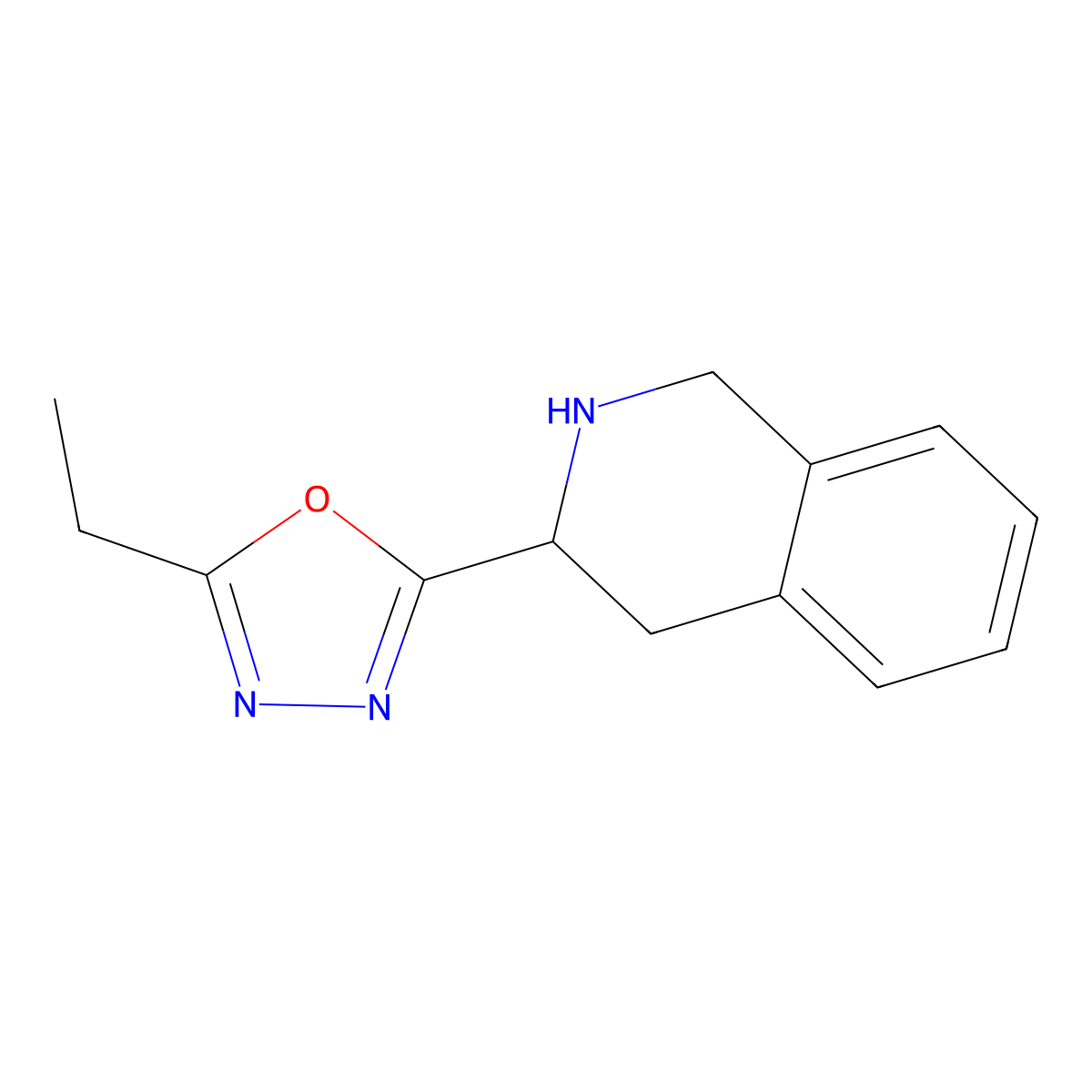 3-(5-Ethyl-1,3,4-oxadiazol-2-yl)-1,2,3,4-tetrahydroisoquinoline molecular structure, CAS 1258650-75-7