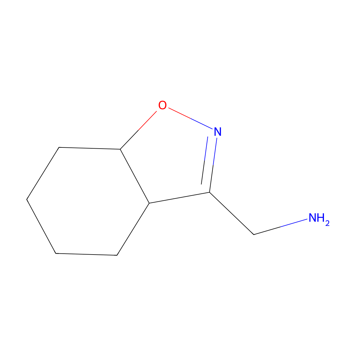 3a,4,5,6,7,7a-Hexahydro-1,2-benzoxazol-3-ylmethanamine molecular structure, CAS 1258650-83-7