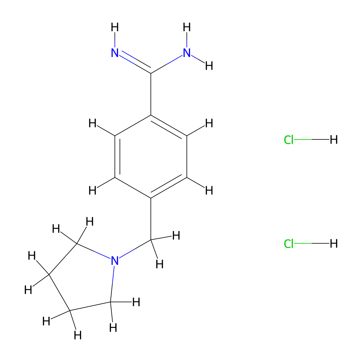 4-(Pyrrolidin-1-ylmethyl)benzene-1-carboximidamide dihydrochloride molecular structure, CAS 1258650-88-2
