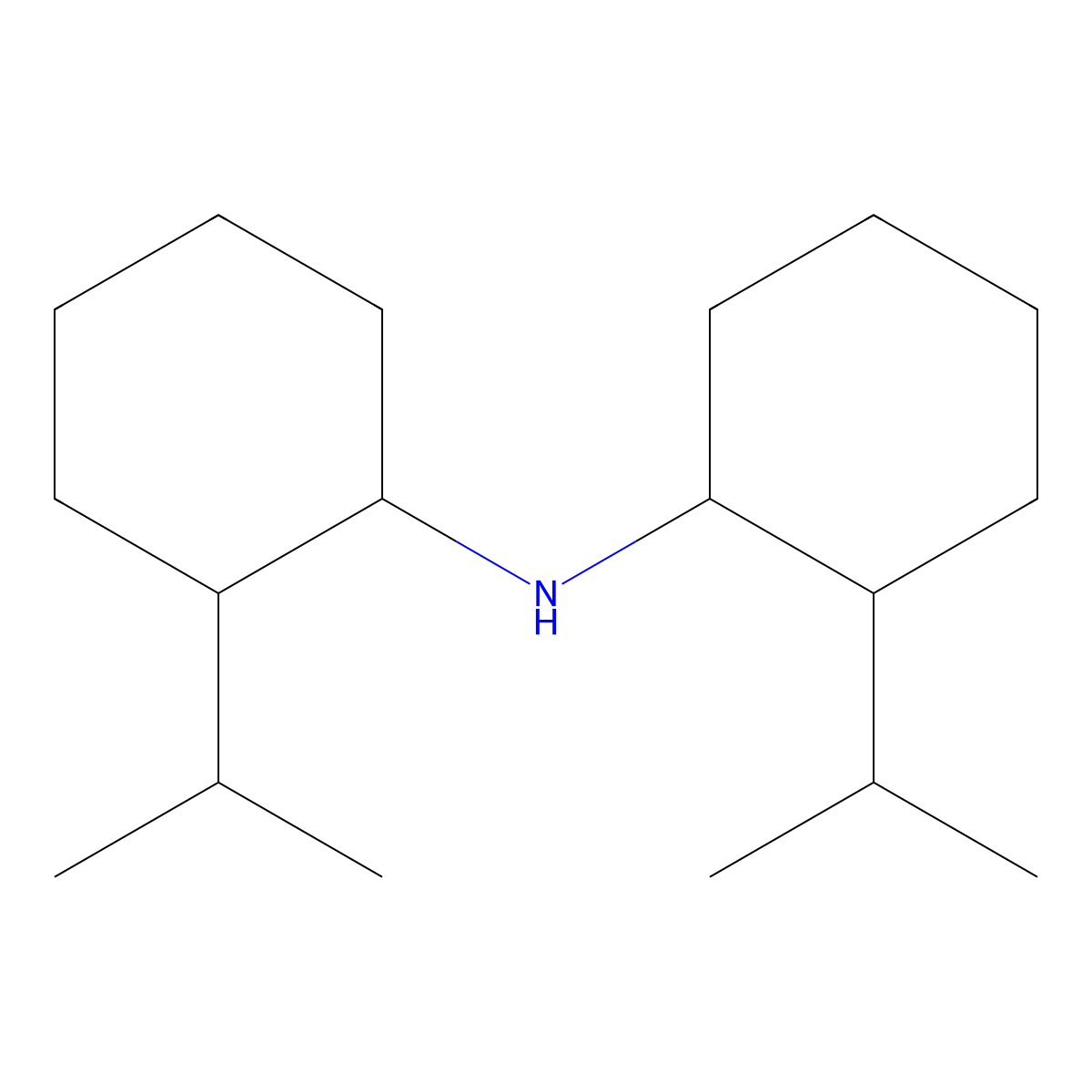 2-(propan-2-yl)-N-[2-(propan-2-yl)cyclohexyl]cyclohexan-1-amine molecular structure, CAS 1258650-91-7
