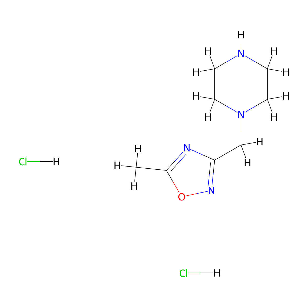 1-[(5-Methyl-1,2,4-oxadiazol-3-yl)methyl]piperazine dihydrochloride molecular structure, CAS 1258650-98-4