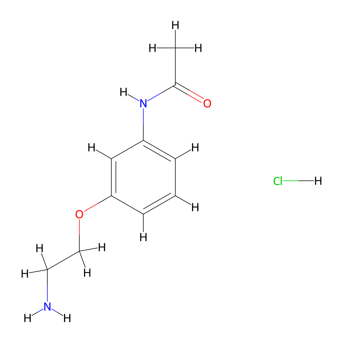 N-[3-(2-aminoethoxy)phenyl]acetamide hydrochloride molecular structure, CAS 1258650-99-5