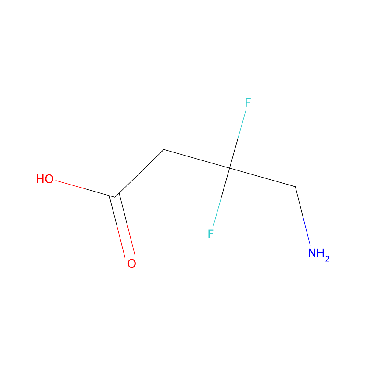 4-Amino-3,3-difluorobutanoic acid molecular structure, CAS 1258651-00-1