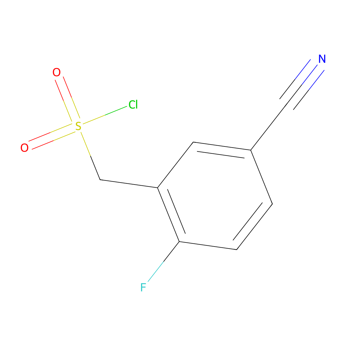 (5-Cyano-2-fluorophenyl)methanesulfonyl chloride molecular structure, CAS 1258651-01-2