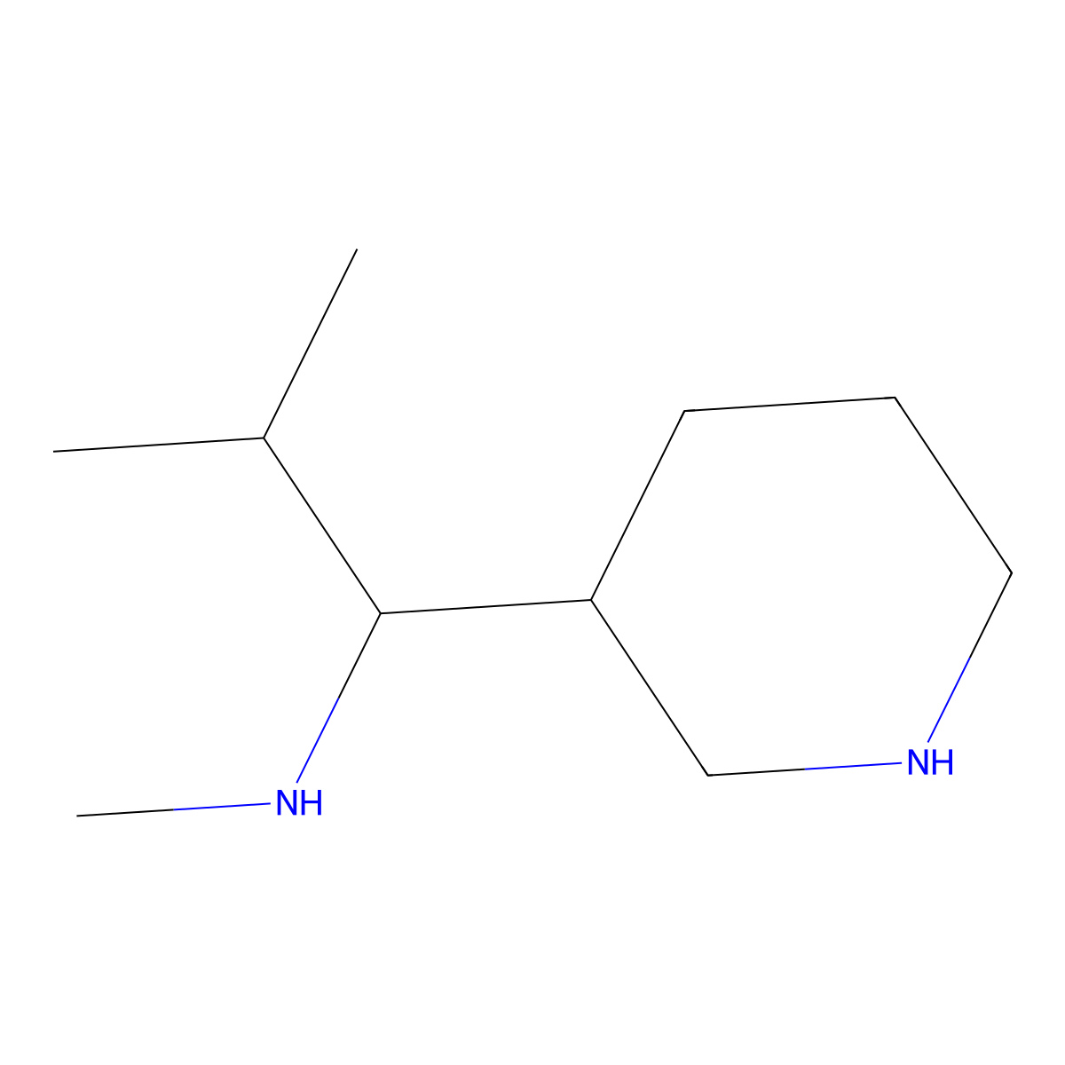 Methyl[2-methyl-1-(piperidin-3-yl)propyl]amine molecular structure, CAS 1258651-03-4