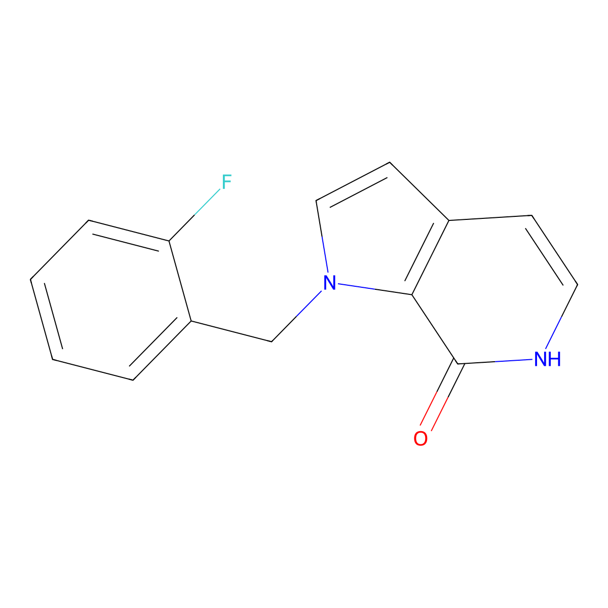 1-((2-Fluorophenyl)methyl)-1,6-dihydro-7H-pyrrolo(2,3-c)pyridin-7-one molecular structure, CAS 1258651-06-7