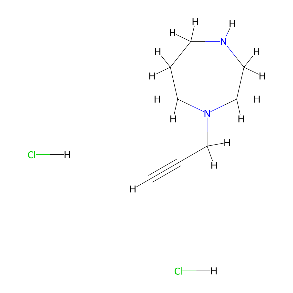 1-(Prop-2-yn-1-yl)-1,4-diazepane dihydrochloride molecular structure, CAS 1258651-07-8
