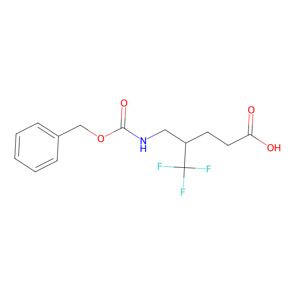 4-({[(Benzyloxy)carbonyl]amino}methyl)-5,5,5-trifluoropentanoic acid molecular structure, CAS 1258651-09-0