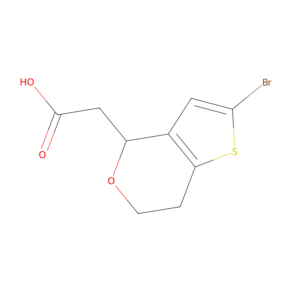 2-{2-bromo-4H,6H,7H-thieno[3,2-c]pyran-4-yl}acetic acid molecular structure, CAS 1258651-10-3
