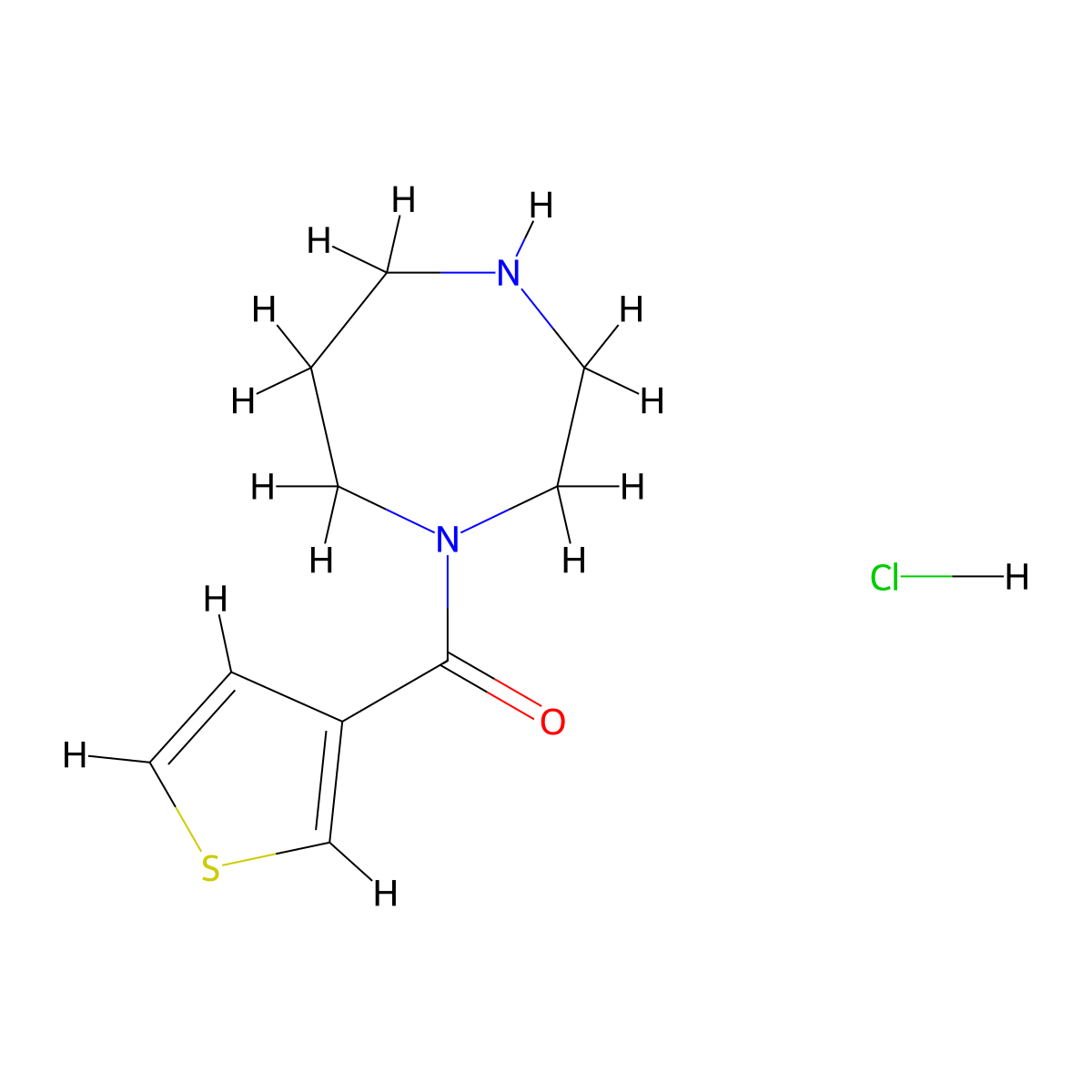 1-(Thiophene-3-carbonyl)-1,4-diazepane hydrochloride molecular structure, CAS 1258651-11-4