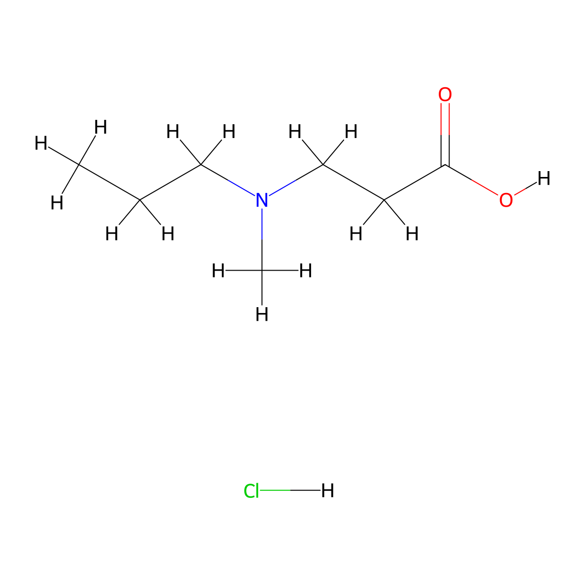 3-(Methyl(propyl)amino)propanoic acid hydrochloride molecular structure, CAS 1258651-13-6