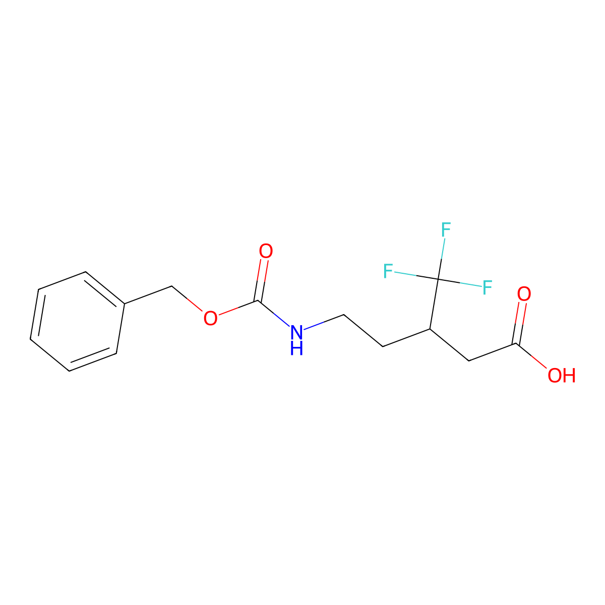 5-{[(Benzyloxy)carbonyl]amino}-3-(trifluoromethyl)pentanoic acid molecular structure, CAS 1258651-14-7