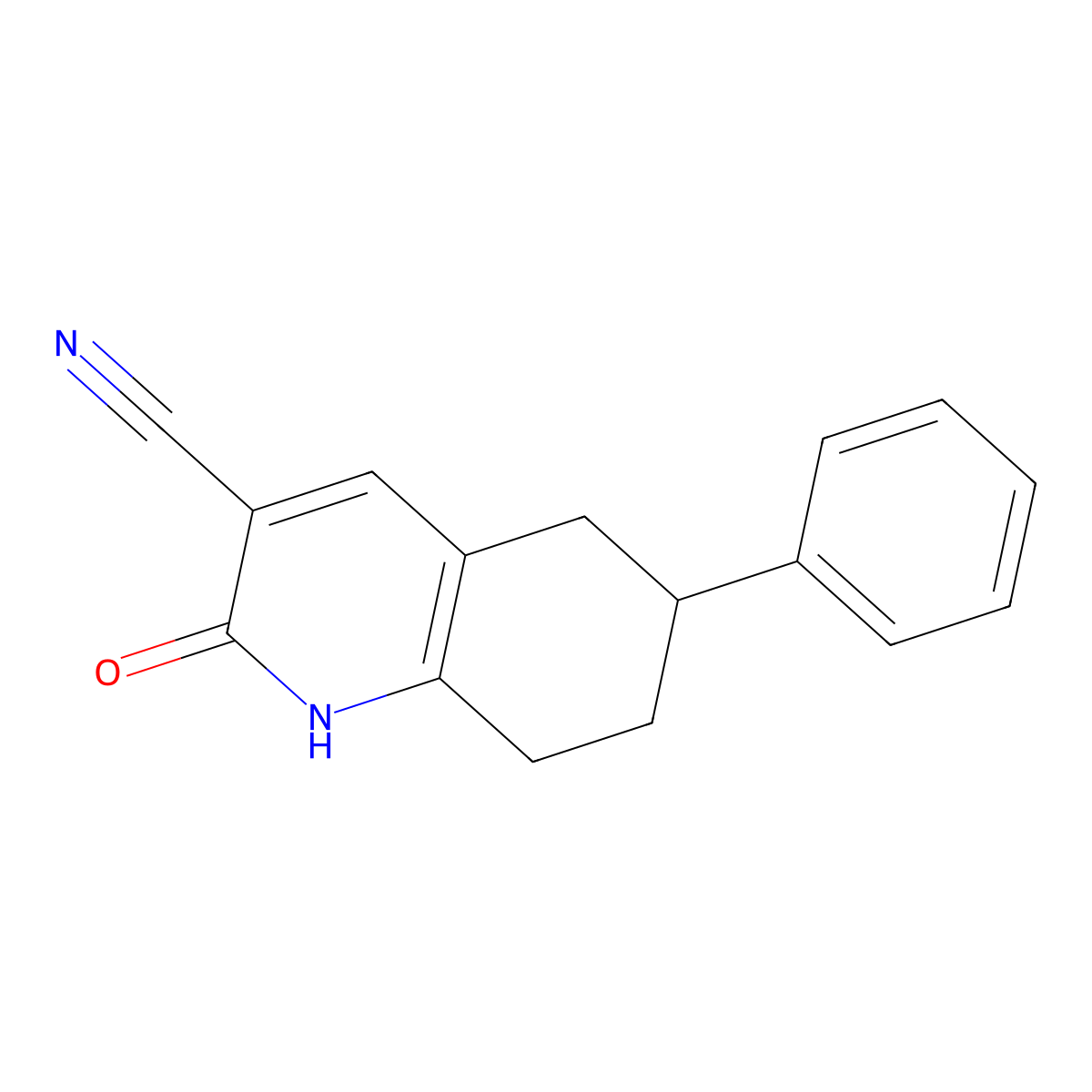2-Oxo-6-phenyl-1,2,5,6,7,8-hexahydroquinoline-3-carbonitrile molecular structure, CAS 1258651-15-8