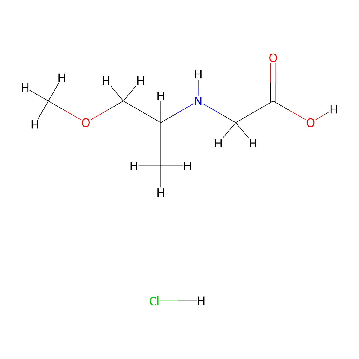 2-[(1-Methoxypropan-2-yl)amino]acetic acid hydrochloride molecular structure, CAS 1258651-22-7