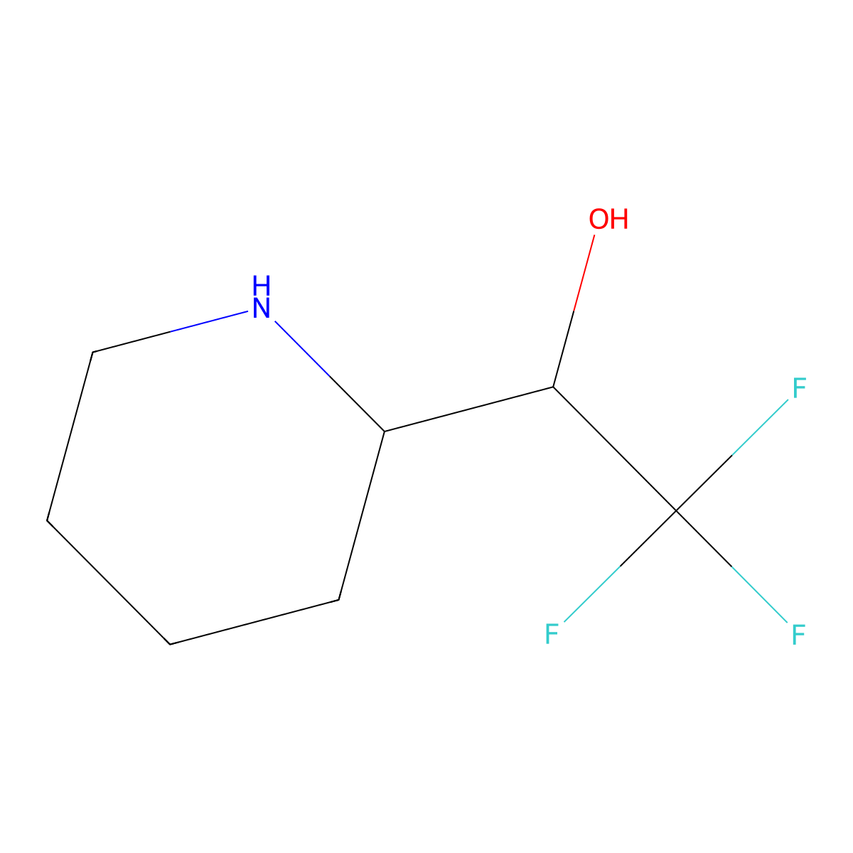 2,2,2-Trifluoro-1-(piperidin-2-yl)ethan-1-ol molecular structure, CAS 1258651-25-0