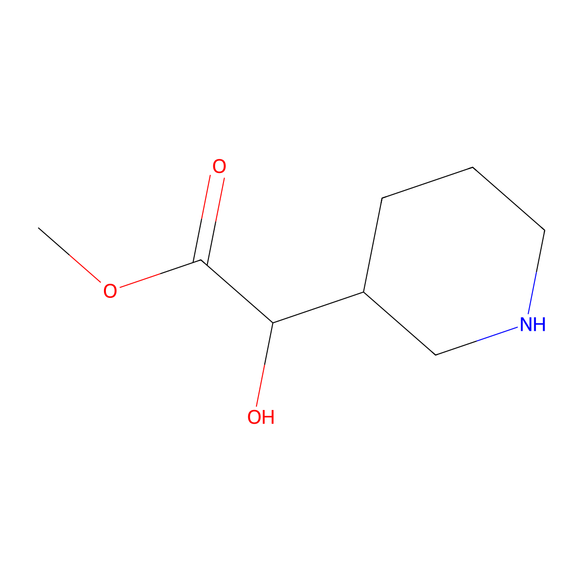 Methyl 2-hydroxy-2-(piperidin-3-yl)acetate molecular structure, CAS 1258651-30-7