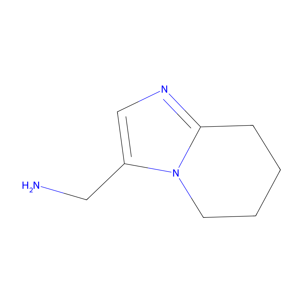 1-(5H,6H,7H,8H-imidazo(1,2-a)pyridin-3-yl)methanamine molecular structure, CAS 1258651-42-1