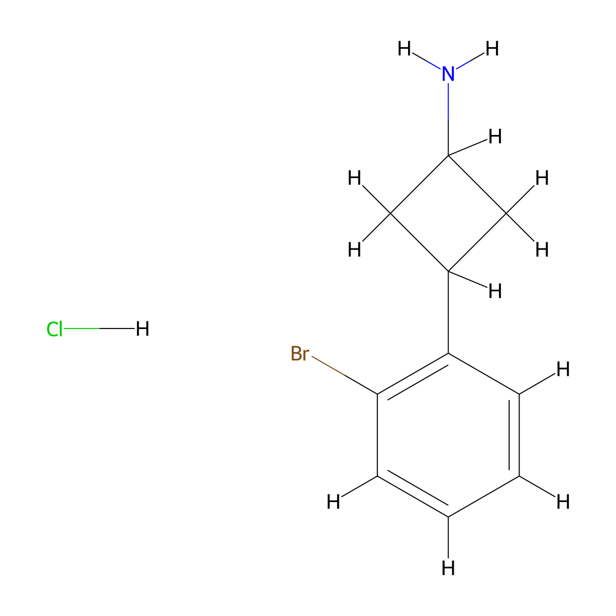 3-(2-Bromophenyl)cyclobutan-1-amine hydrochloride molecular structure, CAS 1258651-46-5