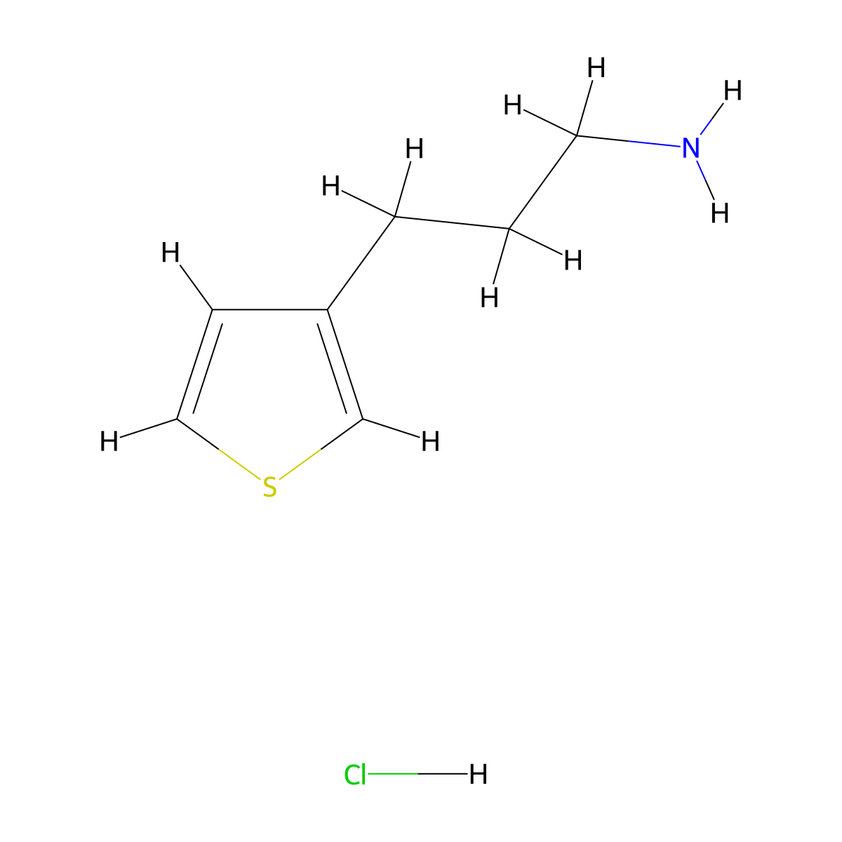 3-(Thiophen-3-yl)propan-1-amine hydrochloride molecular structure, CAS 1258651-47-6