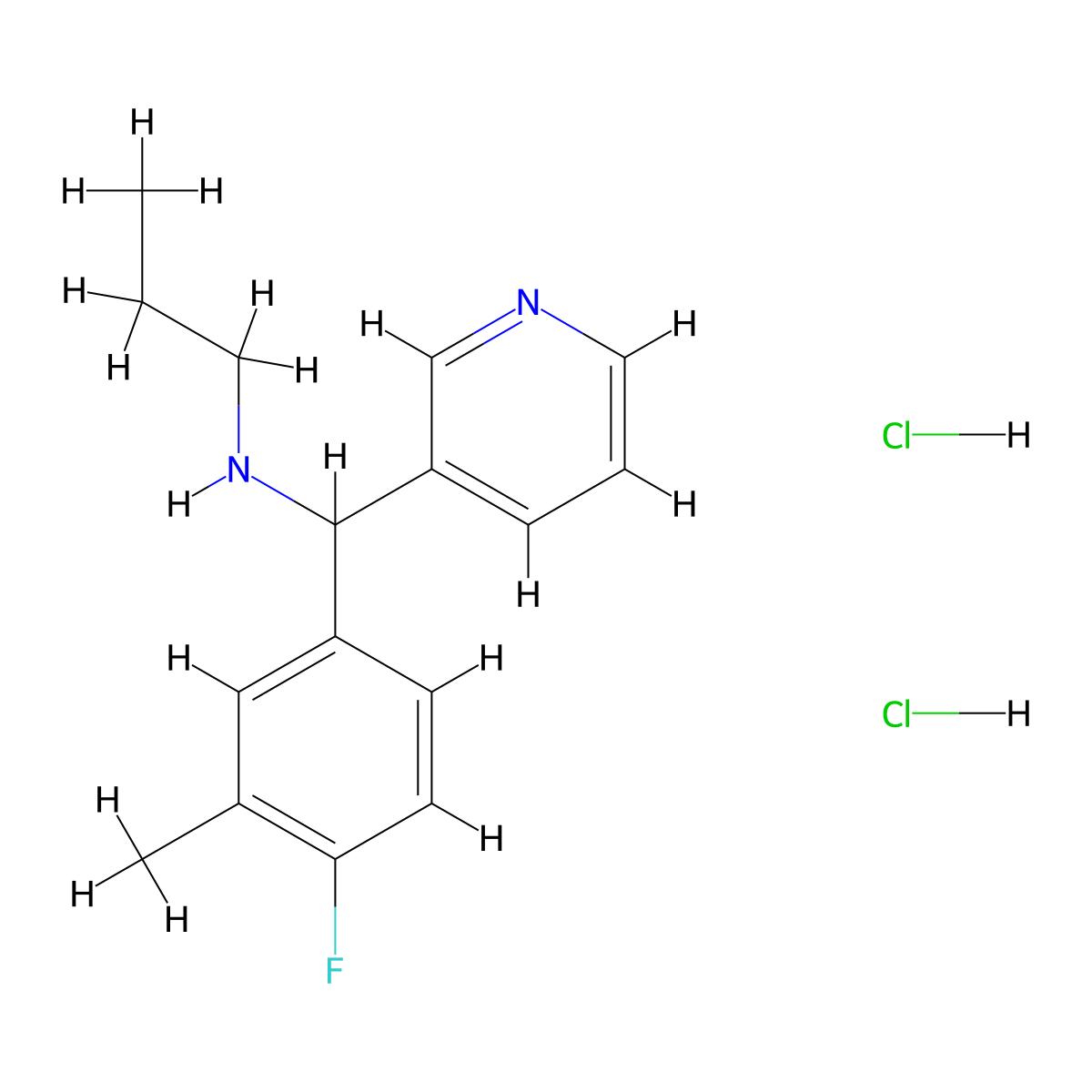 [(4-Fluoro-3-methylphenyl)(pyridin-3-yl)methyl](propyl)amine dihydrochloride molecular structure, CAS 1258651-56-7