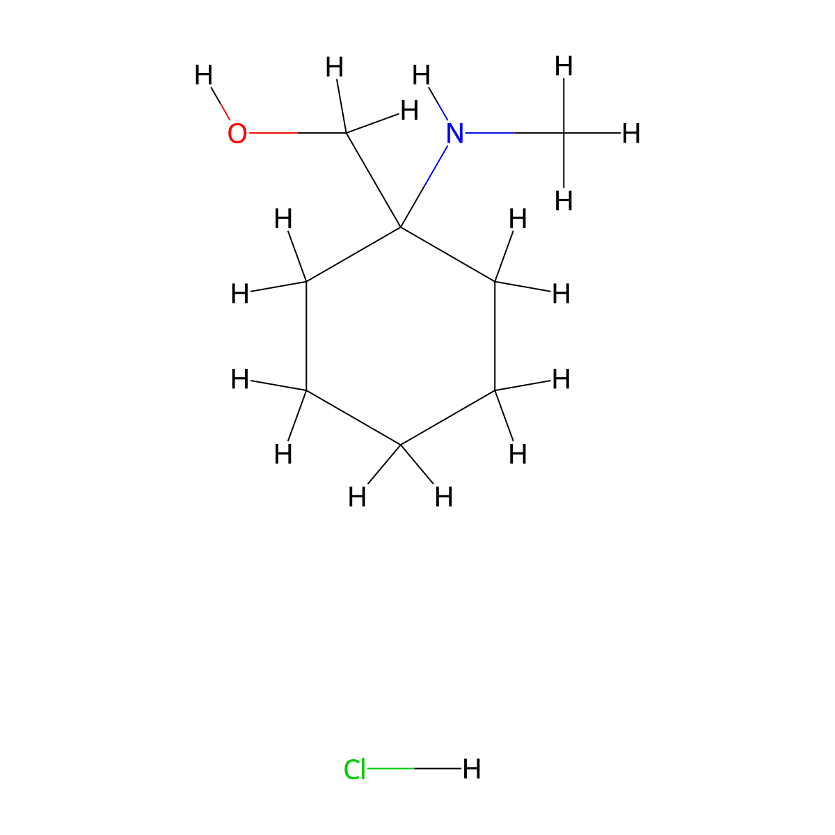 [1-(Methylamino)cyclohexyl]methanol hydrochloride molecular structure, CAS 1258651-58-9
