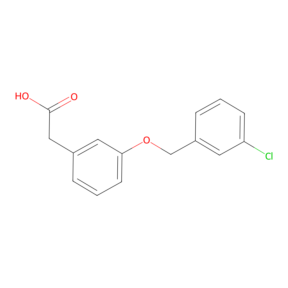 2-{3-[(3-Chlorophenyl)methoxy]phenyl}acetic acid molecular structure, CAS 1258651-59-0