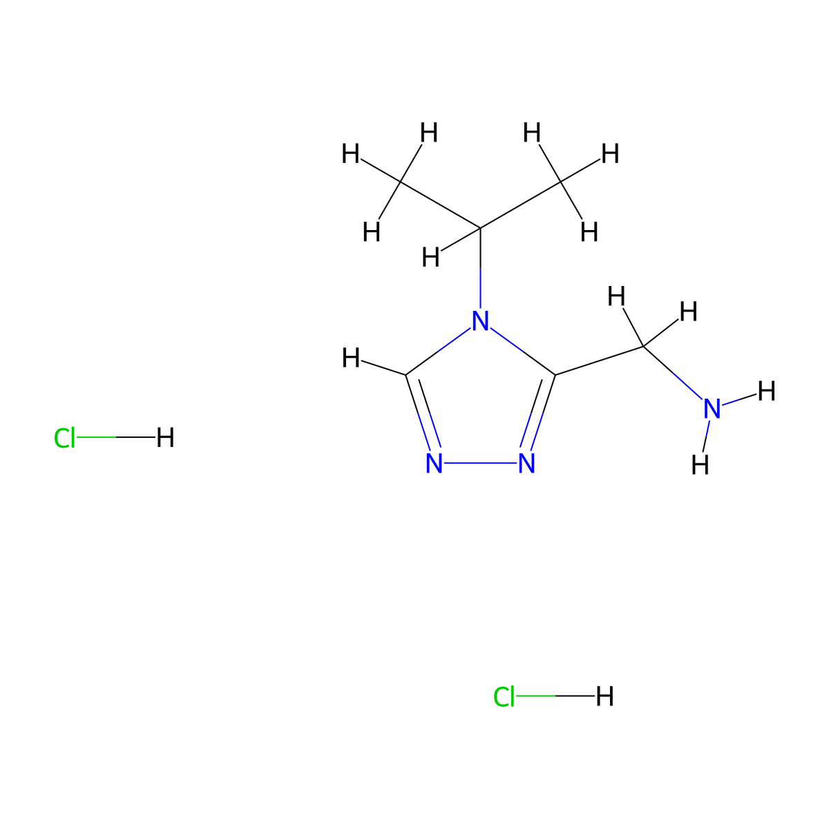 (4-(propan-2-yl)-4H-1,2,4-triazol-3-yl)methanamine dihydrochloride molecular structure, CAS 1258651-61-4