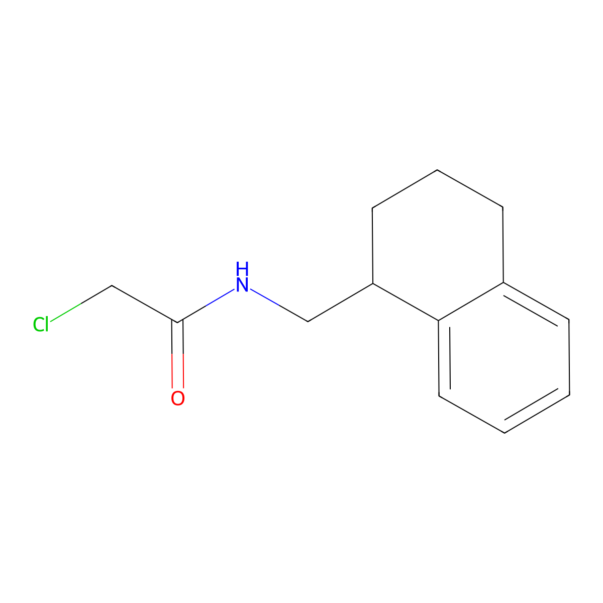 2-chloro-N-(1,2,3,4-tetrahydronaphthalen-1-ylmethyl)acetamide molecular structure, CAS 1258651-62-5