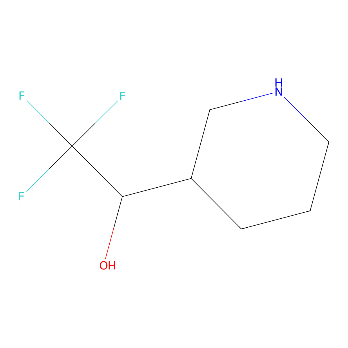 2,2,2-Trifluoro-1-(piperidin-3-yl)ethan-1-ol molecular structure, CAS 1258651-65-8