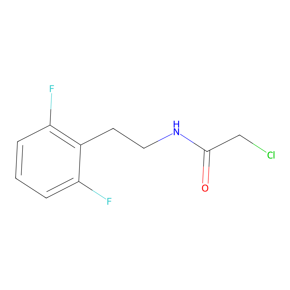 2-chloro-N-[2-(2,6-difluorophenyl)ethyl]acetamide molecular structure, CAS 1258651-76-1