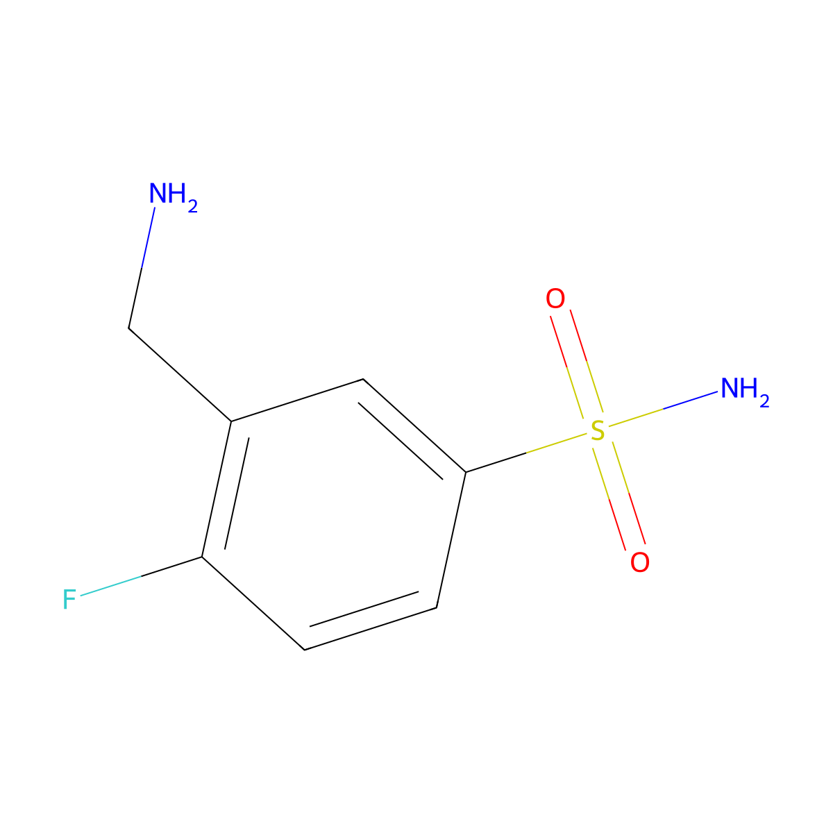 3-(Aminomethyl)-4-fluorobenzene-1-sulfonamide molecular structure, CAS 1258651-77-2