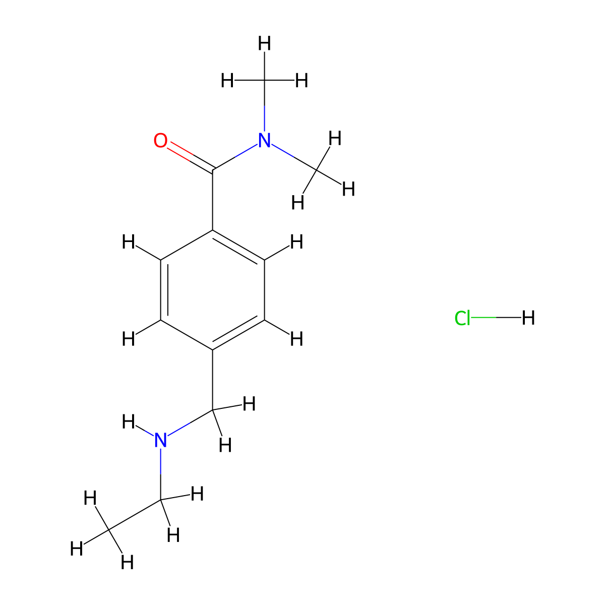 4-[(ethylamino)methyl]-N,N-dimethylbenzamide hydrochloride molecular structure, CAS 1258651-78-3