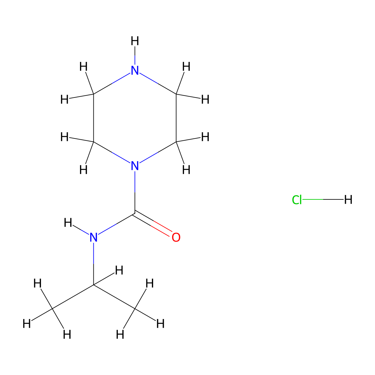 N-(propan-2-yl)piperazine-1-carboxamide hydrochloride molecular structure, CAS 1258651-80-7