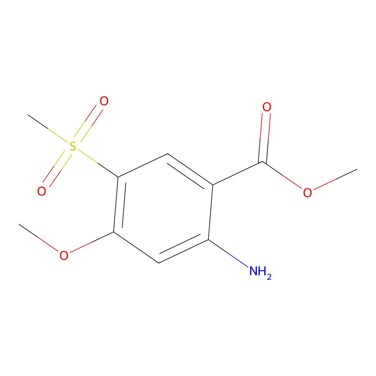 Methyl 2-amino-5-methanesulfonyl-4-methoxybenzoate molecular structure, CAS 1258651-95-4