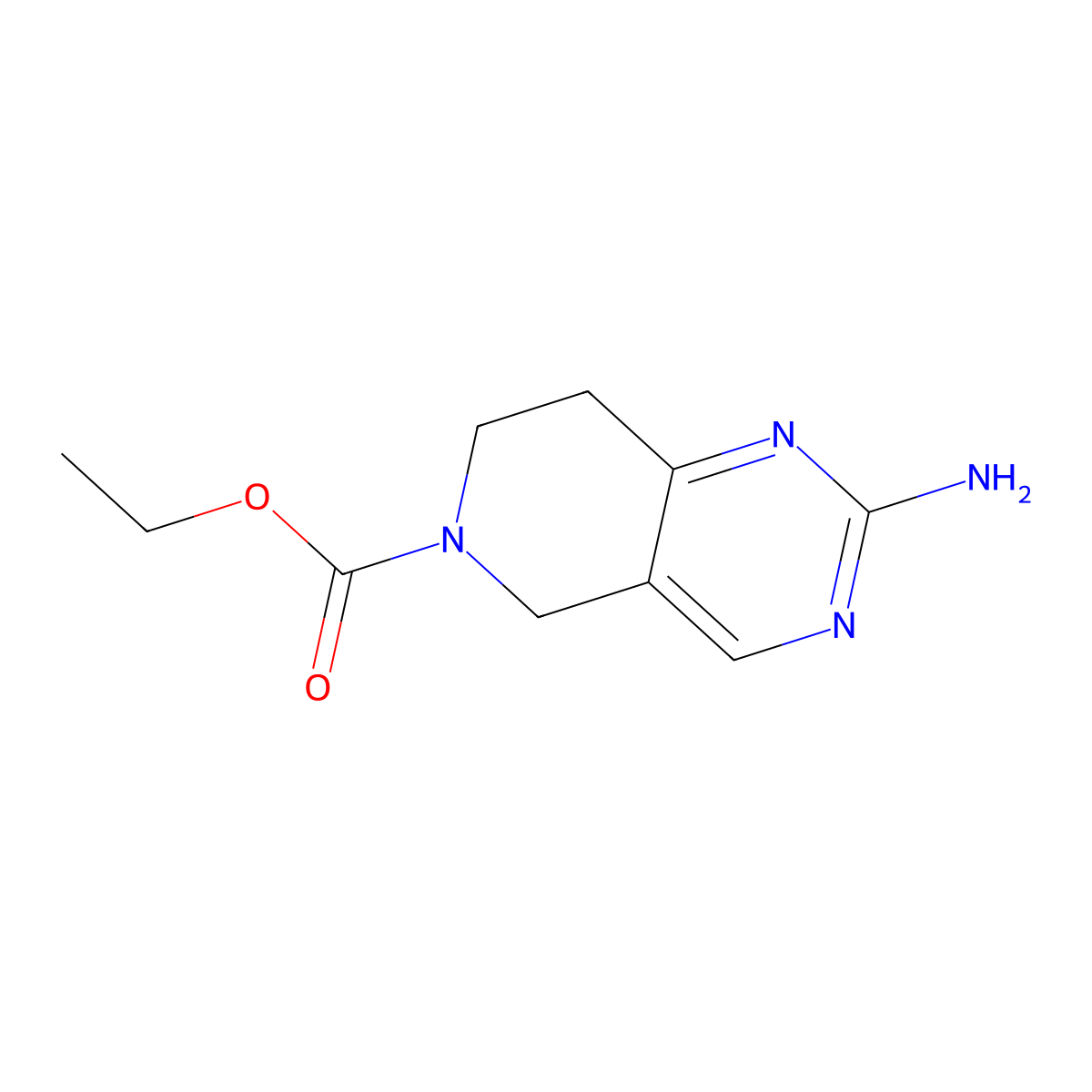 ethyl 2-amino-5H,6H,7H,8H-pyrido[4,3-d]pyrimidine-6-carboxylate molecular structure, CAS 1258651-96-5