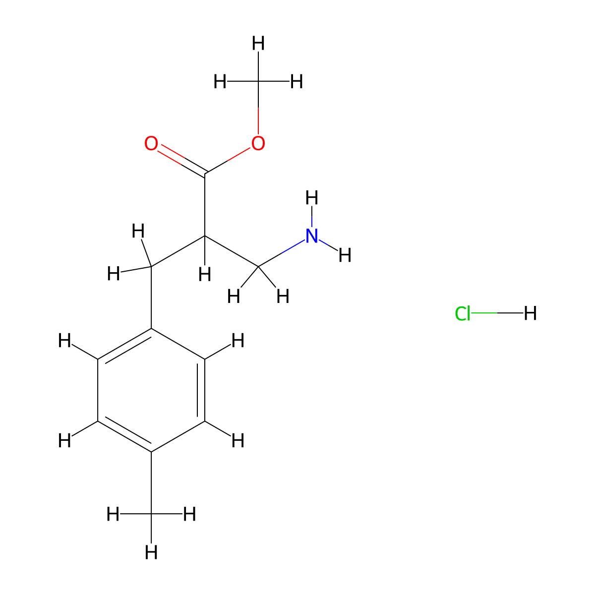 Methyl 3-amino-2-[(4-methylphenyl)methyl]propanoate hydrochloride molecular structure, CAS 1258651-97-6