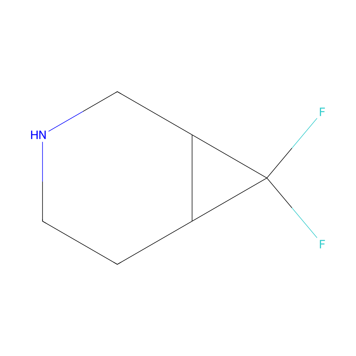 7,7-Difluoro-3-azabicyclo[4.1.0]heptane molecular structure, CAS 1258652-02-6