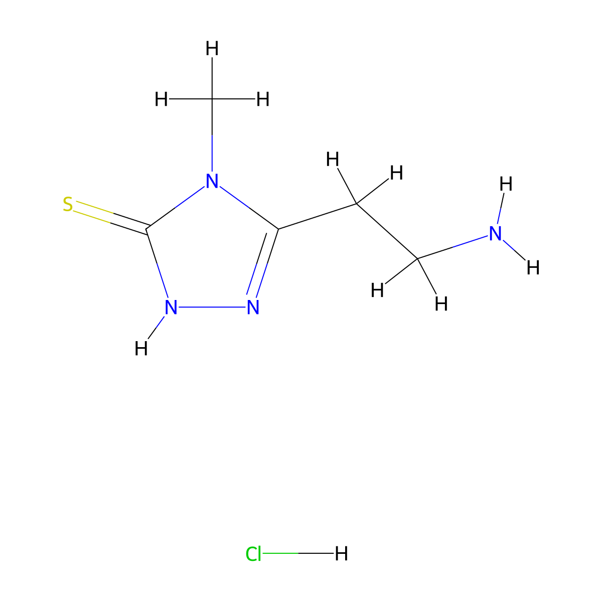5-(2-aminoethyl)-4-methyl-4H-1,2,4-triazole-3-thiol hydrochloride molecular structure, CAS 1258652-03-7